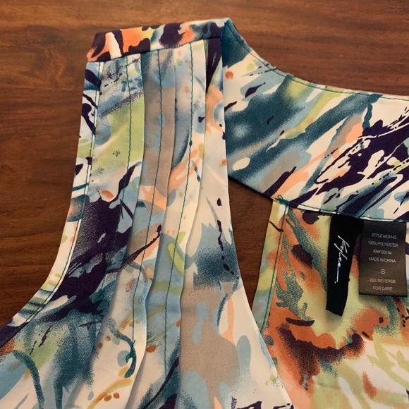 KYLEE T Strap Watercolor Abstract Tank Top Sz S - Picture 2 of 10